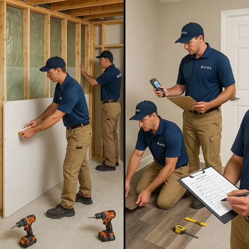 Repairs and Reconstruction process in Aztalan, WI